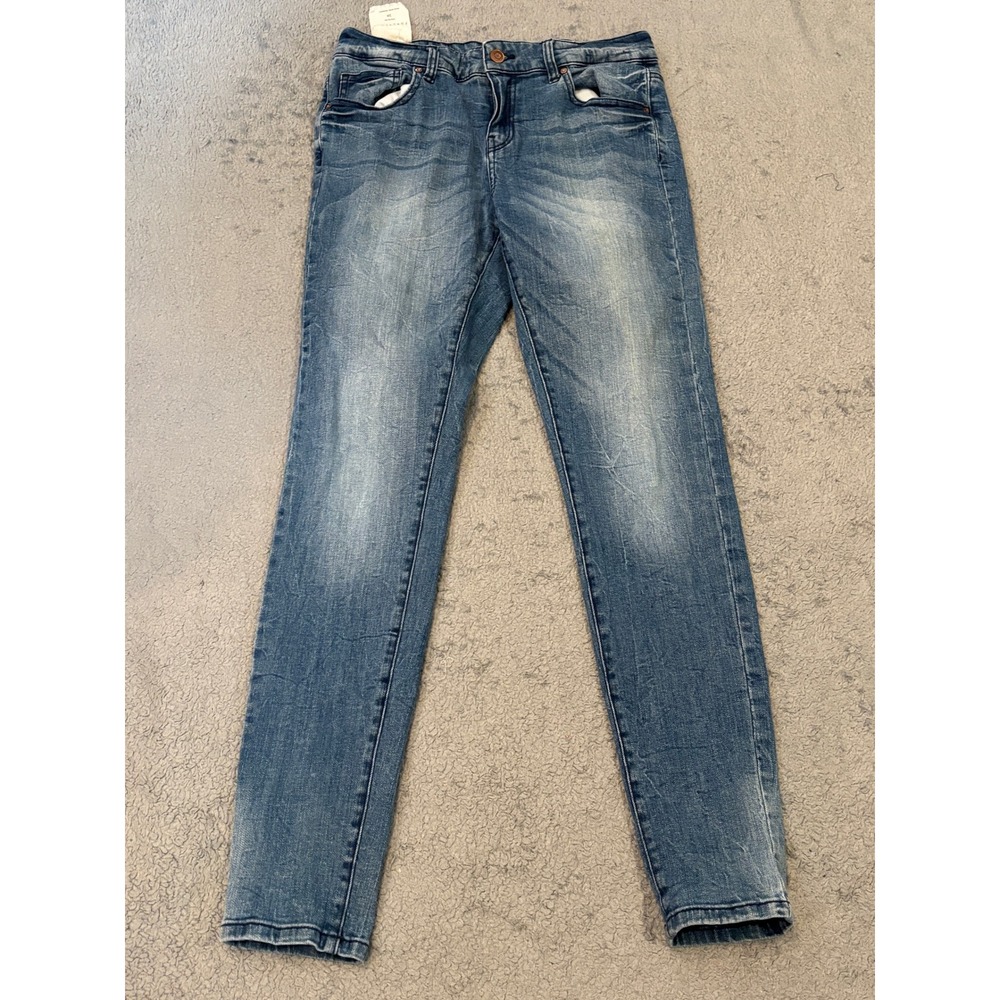 Forever 21 Mid Rise Skinny Jeans Medium Wash Blue Denim Size 28